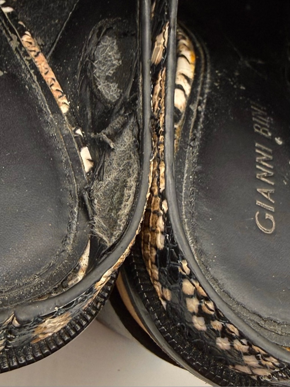 Gianni Bini Maerren Western Snake Print Mule Boots Women Size 8 Metallic DAMAGED - Picture 7 of 10